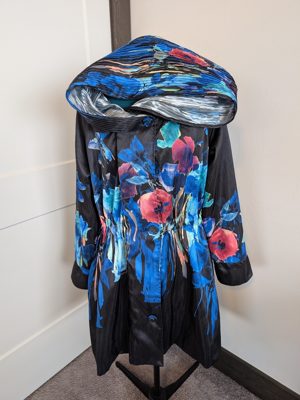 Samuel Dong wearable art, silk floral jacket
